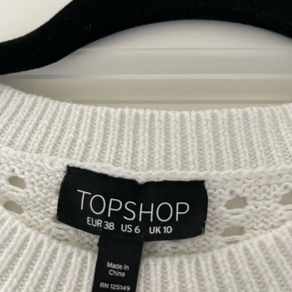 Topshop White Knitted Sweater